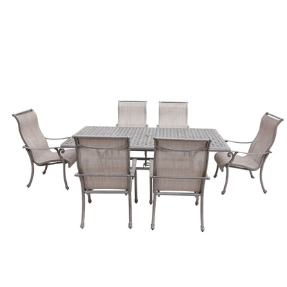 Cast Aluminum Dining Set With Sling Chairs