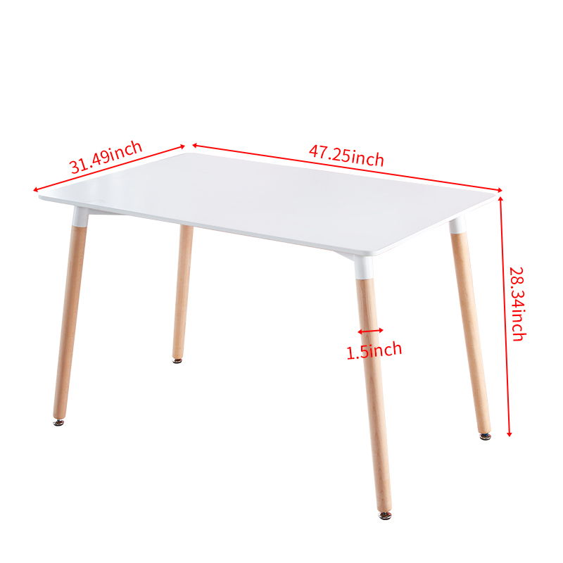 5 Pieces Dining Set, Table Metal Leg Mid-Century Dining Table For 4 - 6 People, Pedestal Dining Table, Table Leisure Coffee Table - White