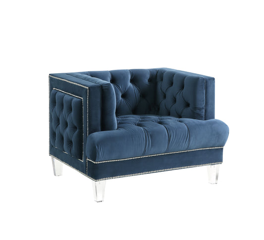 Ansario - Velvet Chair - Blue