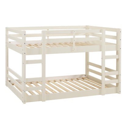 Classic Solid Wood Stackable Twin Over Twin Bunk Bed Frame - White