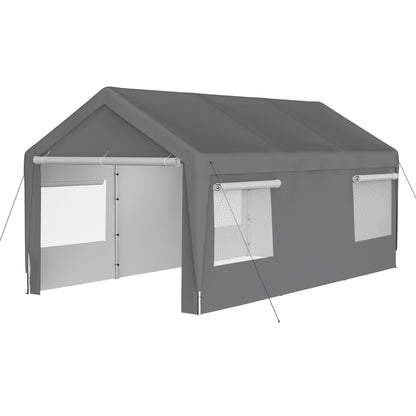 Carport Canopy Heavy Duty Boat Car Canopy Garage With Removable Sidewalls And Roll Up Ventilated Windows