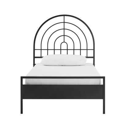 Twin Bed Contemporary Metal Arch - Black