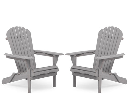 Lounge Patio Chair For Garden Outdoor Wooden Folding Adirondack Chair (Set of 2) Solid Cedar Wood Lounge Patio Chair For Garden