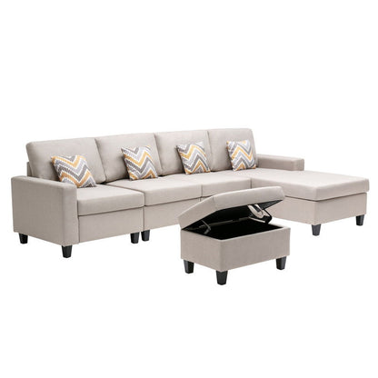 Nolan - Fabric 5 Piece Sectional Sofa With Interchangeable Legs