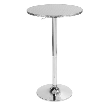 Ale - 3 Piece Bar Set Bistro Round Contemporary Adjustable Oval Footrest