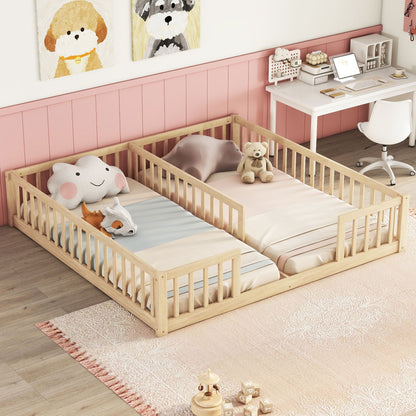 Double Floor Bed With Fence, Guardrails, Without Door