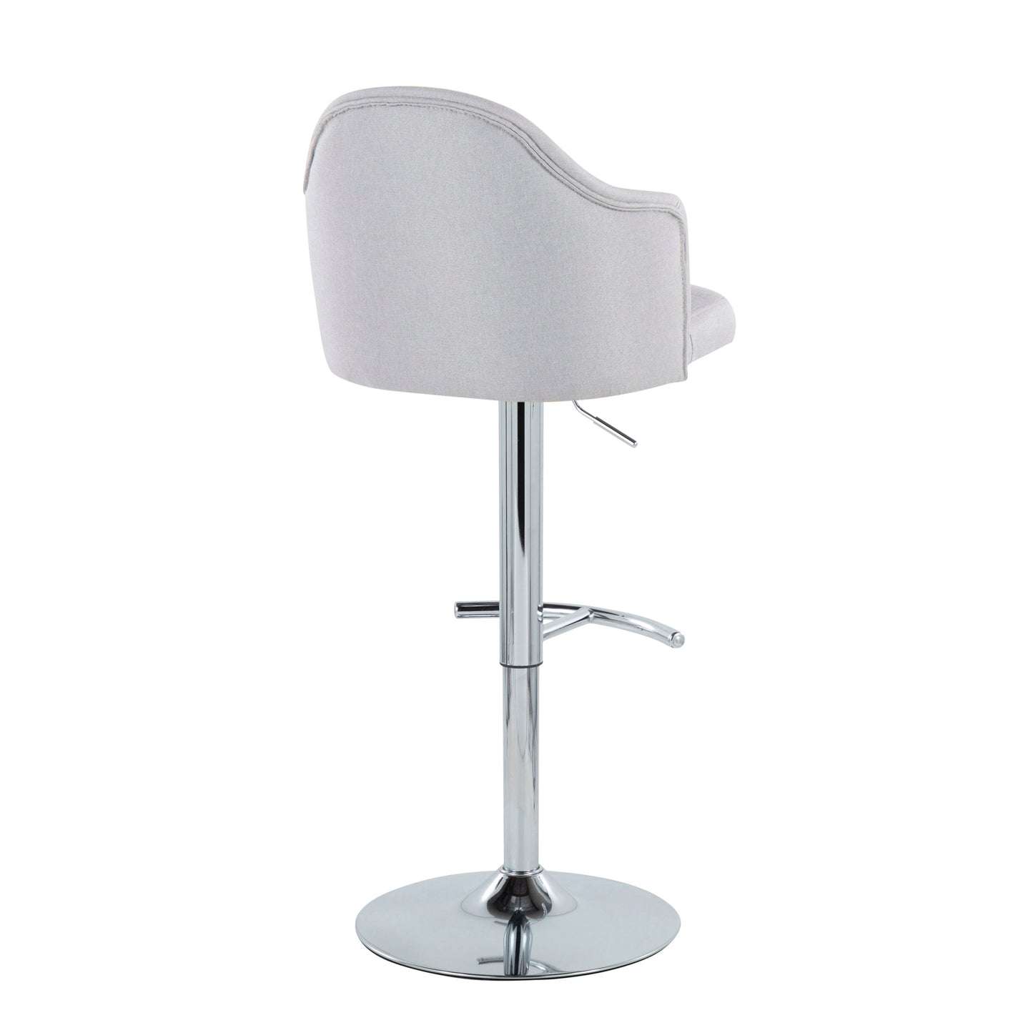 Ahoy - Contemporary Adjustable Barstool With Swivel With Rounded T Footrest (Set of 2)