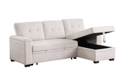 Lucca II - 84.5"W Reversible Sleeper Sectional Sofa with Storage Chaise