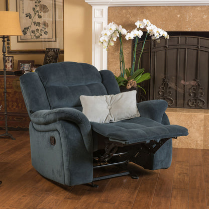 Classic Design, Plush Fabric, Glider Recliner