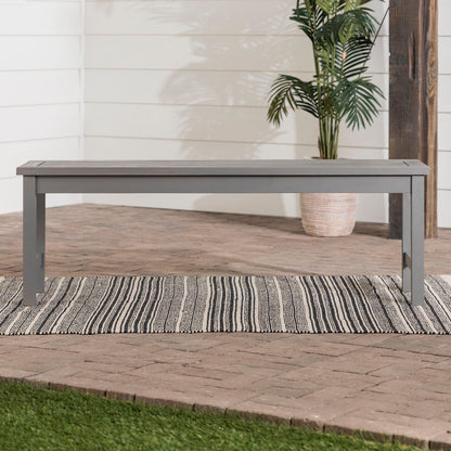 Modern Slat Top Solid Wood Patio Bench