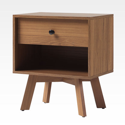 Mid-Century Modern Minimalist 1 Drawer Nightstand