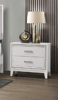 Almera - Glitter Nightstand - White