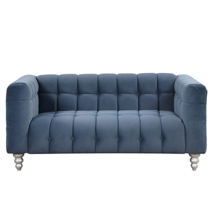 Modern Sofa Dutch Fluff Upholstered Sofa With Wood Legs, Buttoned Tufted Backrest