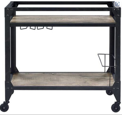 Jorgensen - Serving Cart - Rustic Oak / Charcoal