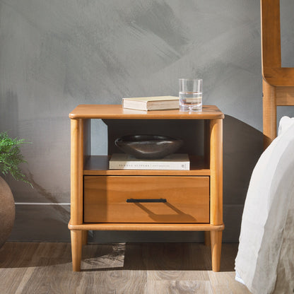 Transitional Solid Wood Spindle Nightstand