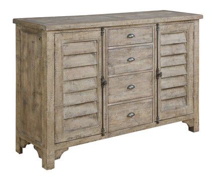 Ludin - Louvred Door Buffet - Taupe