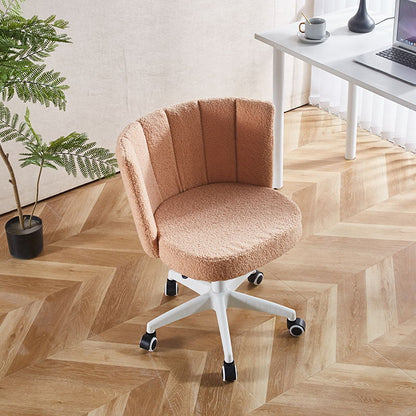 Home Office Chair, Fluffy Fuzzy Comfortable Makeup Vanity Chair, Swivel Desk Chair Height Adjustable Dressing Chair For Bedroom