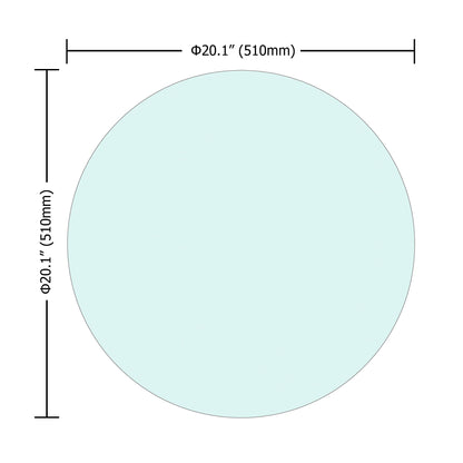 20" Round Tempered Glass Table Top Clear Glass 1 / 4" Thick Round Polished Edge - Transparent