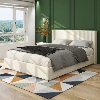 Anna - Upholstered Wingback Platform Bed With Patented 4 Drawers Storage