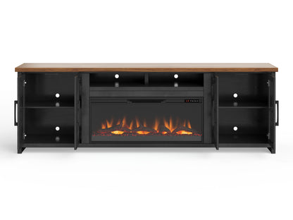 Essex - Fireplace TV Stand Console For TVs Up To 100" - Black, Whiskey