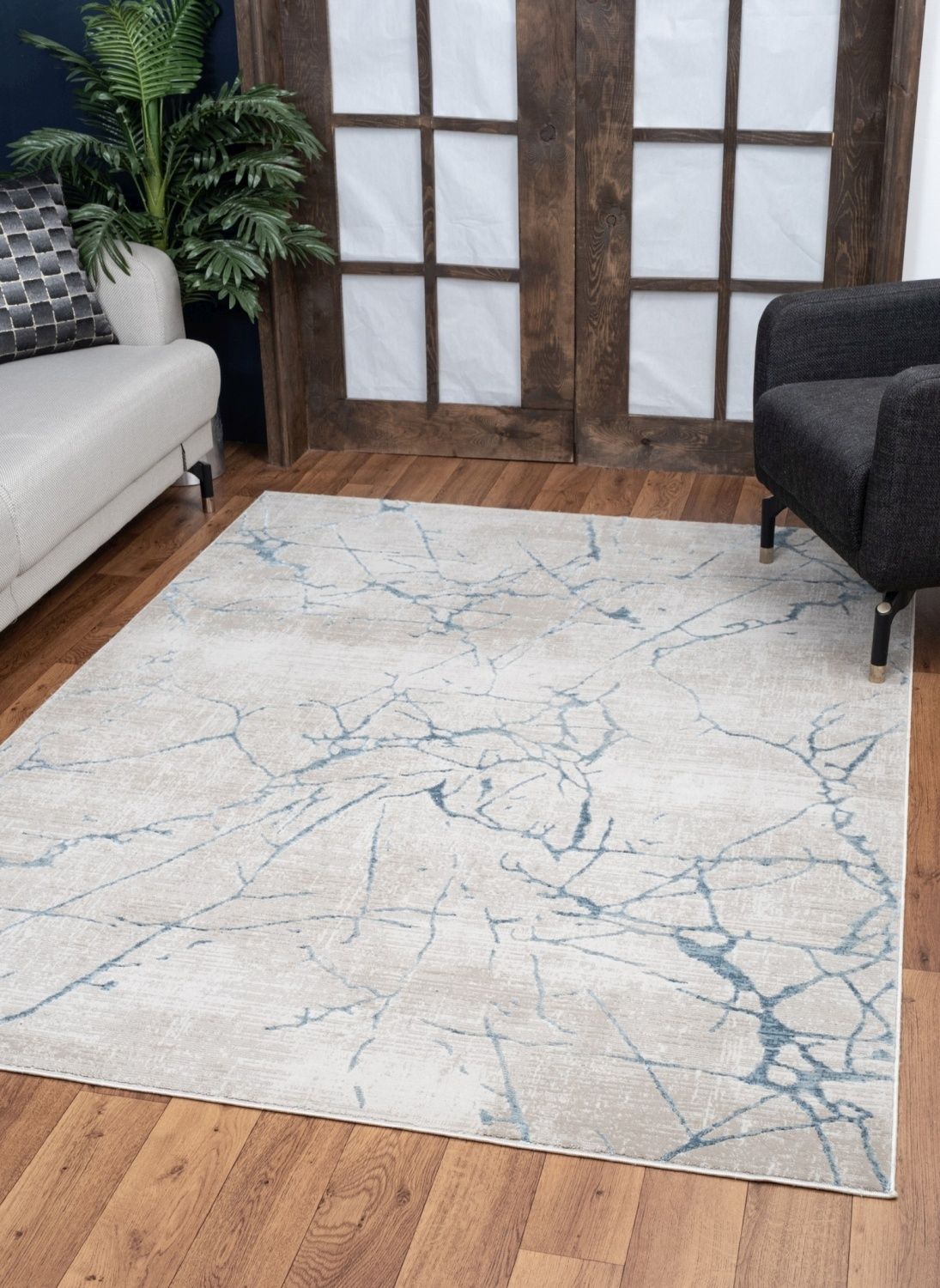 Elegance - 5'3" X 7'3" Area Rug - Blue, Polyester