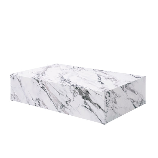 Fritzy - Engineered Stone Coffee Table - White Marble