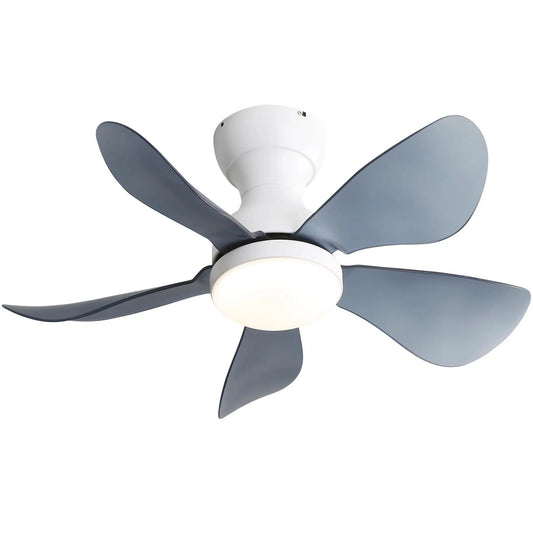 29" Low Profile Flush Mount Ceiling Fan With Light Reversible Motor Remote Control