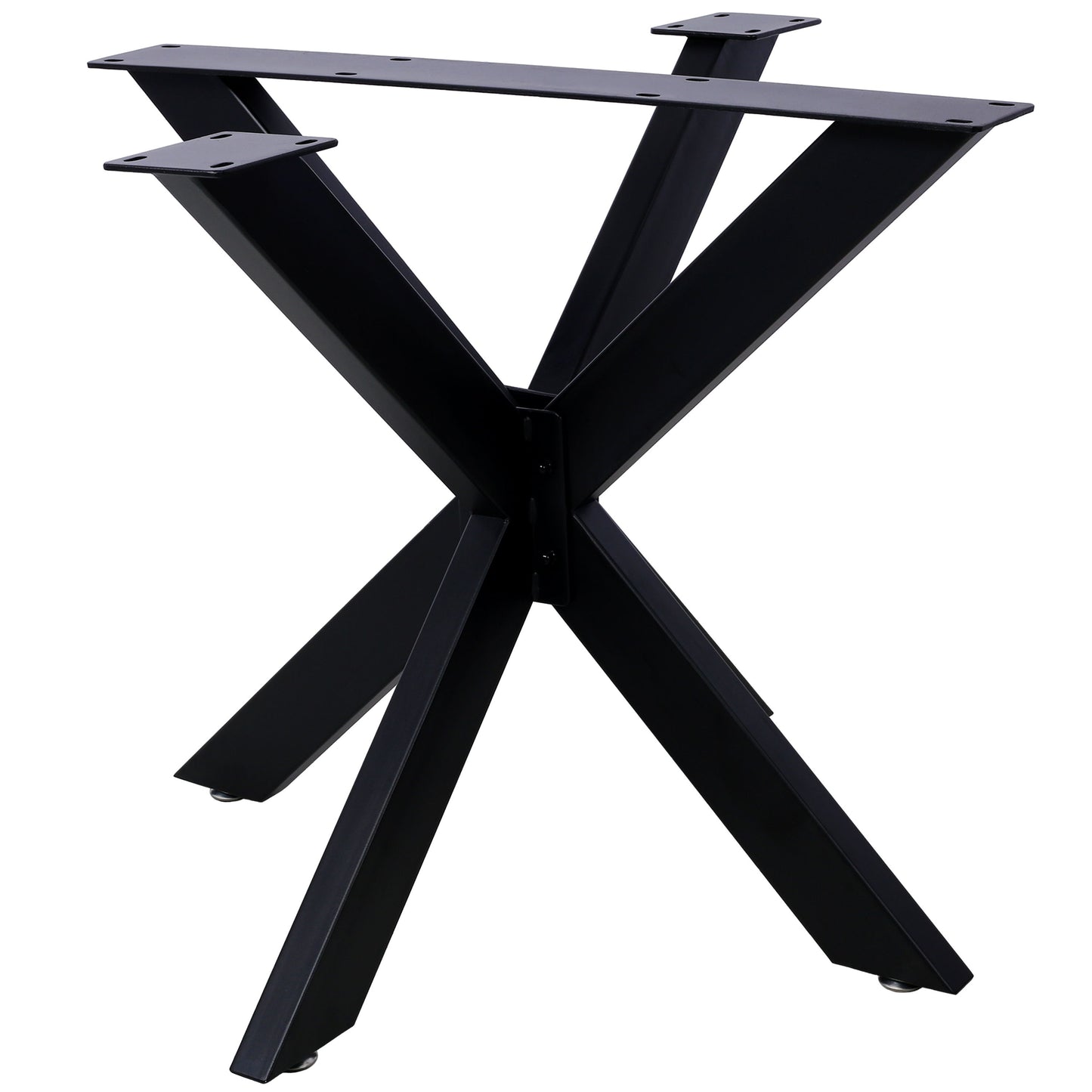 Spider Shaped Steel Table Legs, Metal Dining Table Frame, Heavy Duty Box Section Table Base - Black