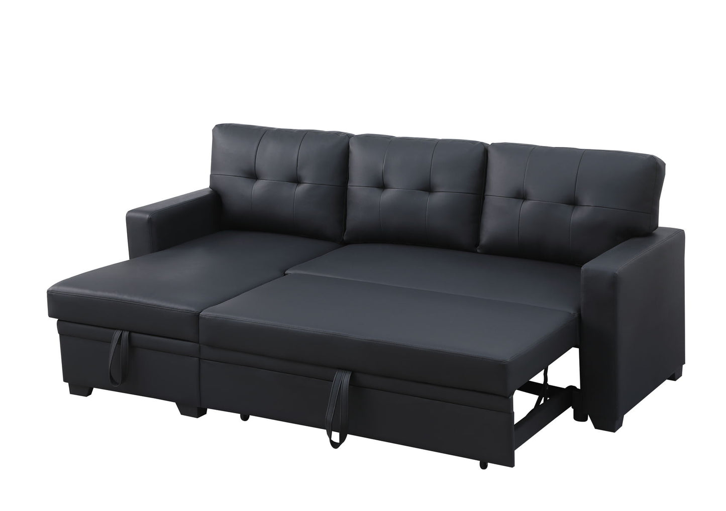 Upholstered Pull Out Sectional Sofa With Chaise