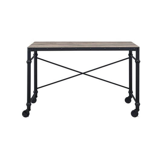 Oklarth - Rustic Writing Desk - Black / Oak