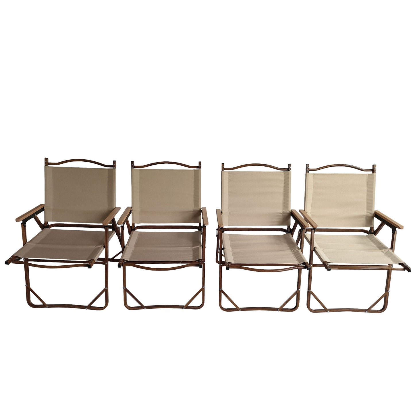 Comfy - Foldable And Portable Chair With Armrests, Indoor And Outdoor Universal (Set of 4) - Brown