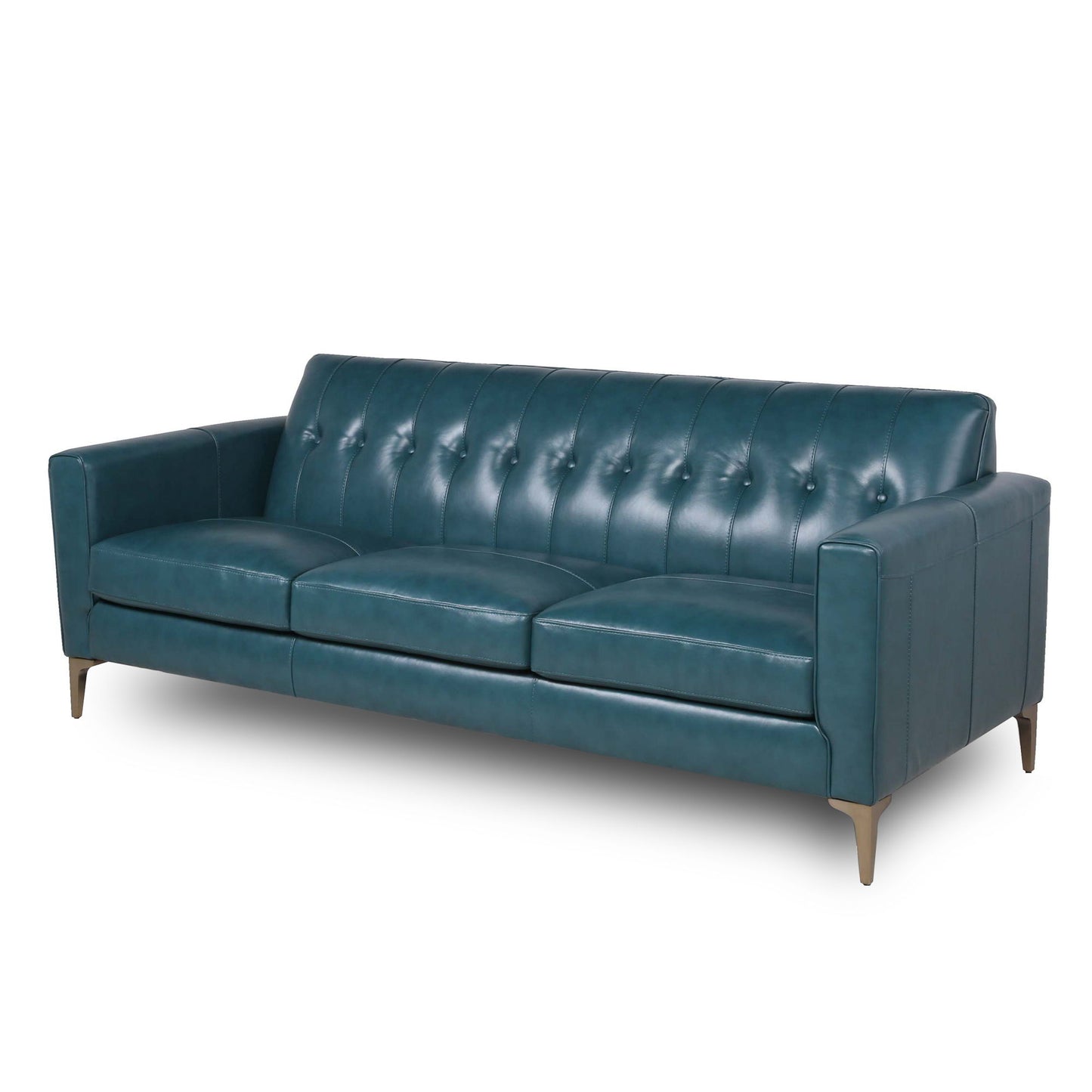 Mid-Century Tufted Leather Sofa