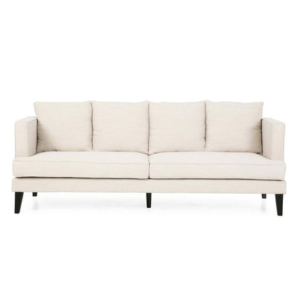 Comfy 3 Seat Sofa With Tufted Back And Arm, Modern For Living Room - Beige