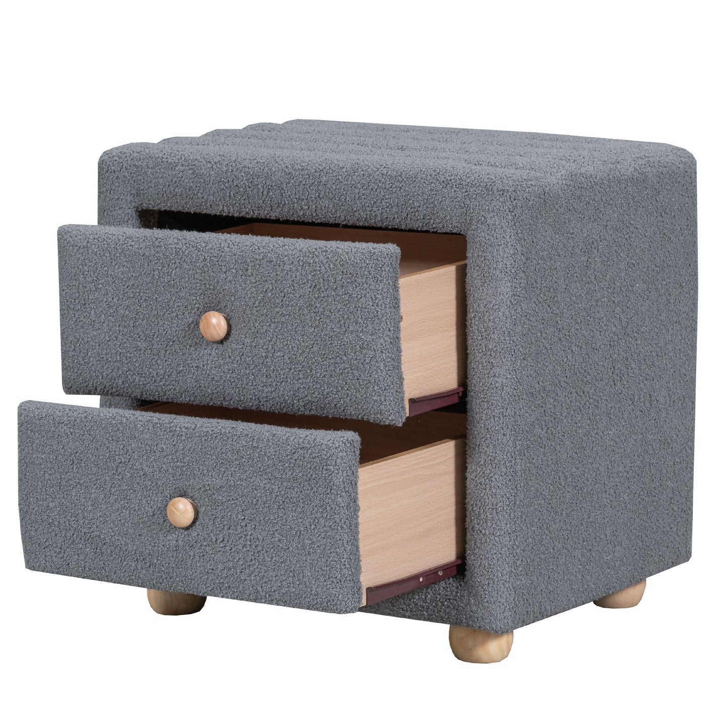 Teddy Fleece Nightstand With 2 Drawers