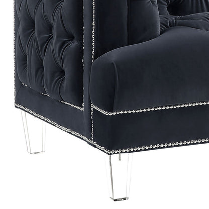 Ansario - Velvet Loveseat - Charcoal