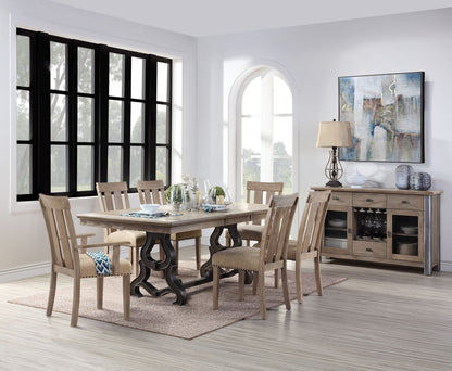 Nathaniel - 7 Pieces Dining Room Set - Maple