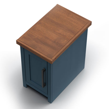 Nantucket - Chairside Table - Blue Denim, Whiskey