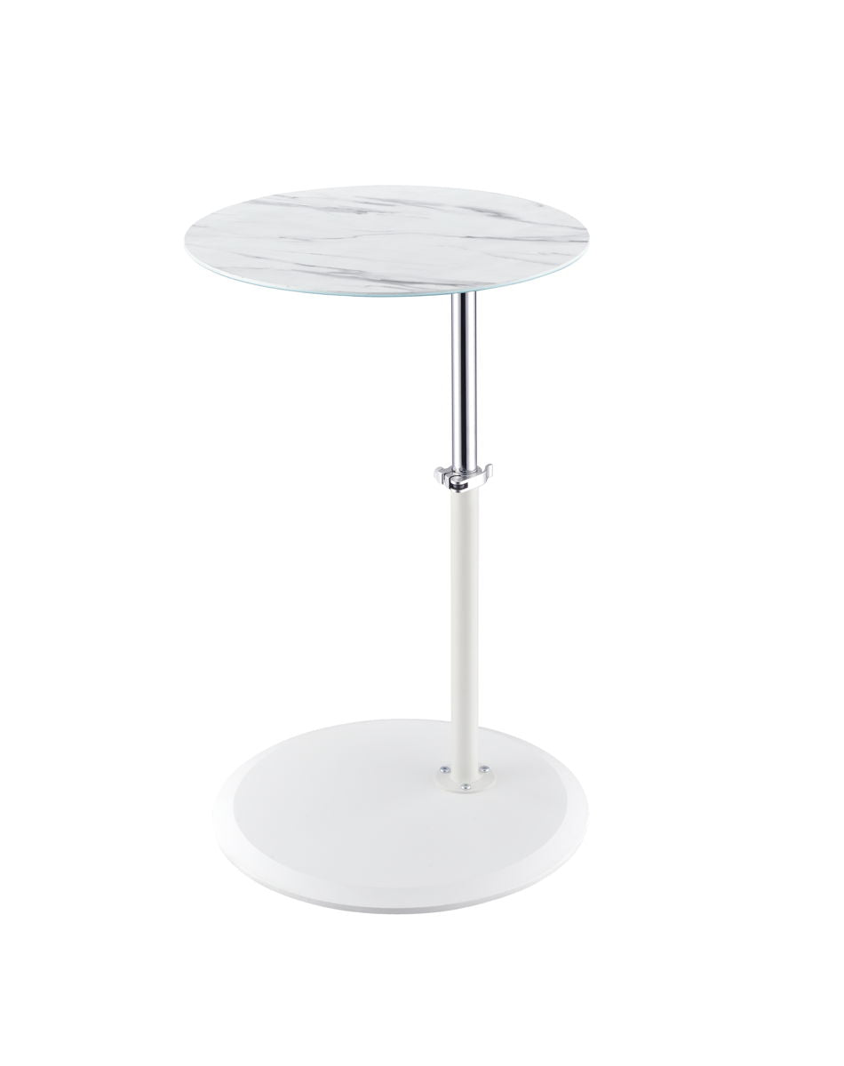 Orbit - 15.5" End Table With Height Adjustable Marble Textured Top