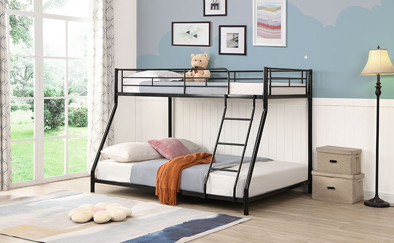 Twin Over Full Metal Bunk Bed - Black