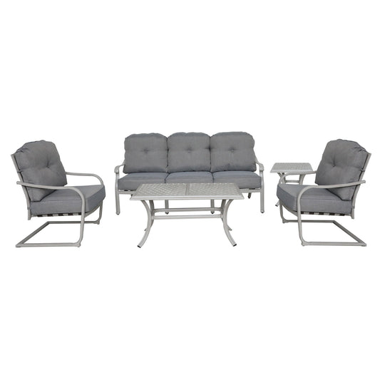 Durable Outdoor 5 Piece Aluminum Deep Seating Set - Basalt