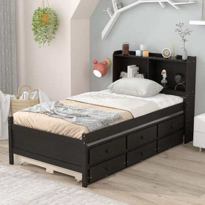 Bed With Twin Trundle, Drawers