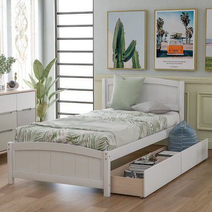 Platform Bed & Two Drawers