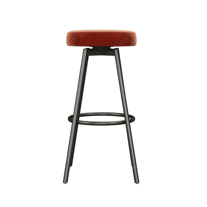 Modern Glam Upholstered Faux Velvet Bar Stool