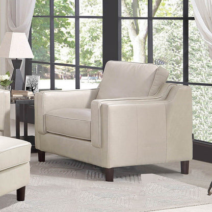 Bella - Leather Chair - Ivory