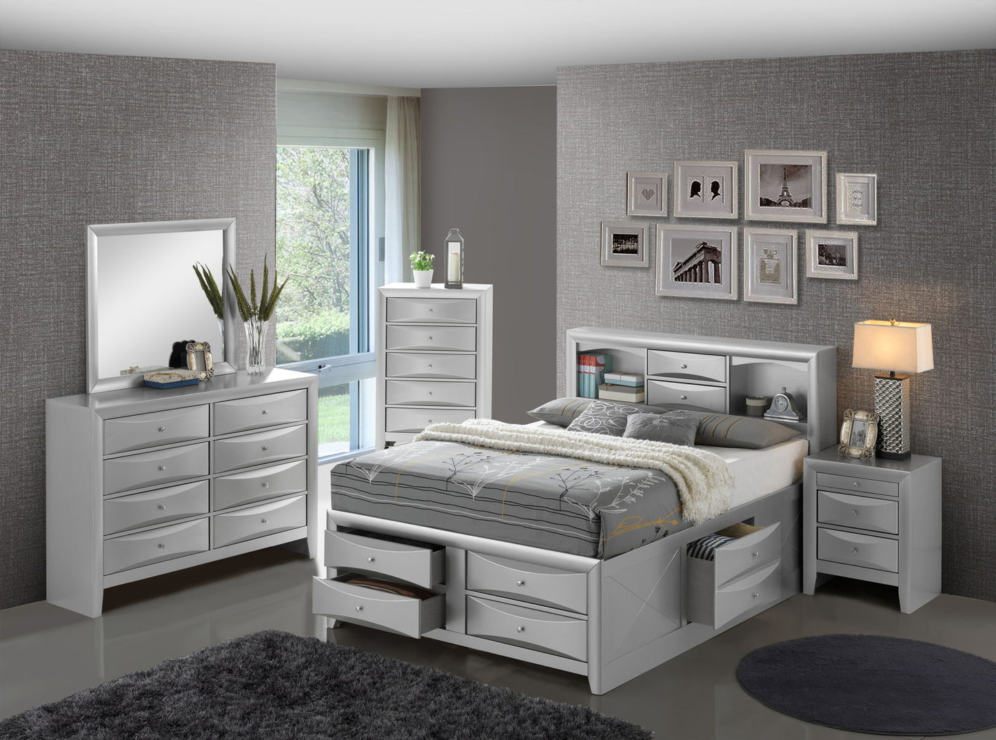 Marilla - Storage Bed With Bookcase Headboard