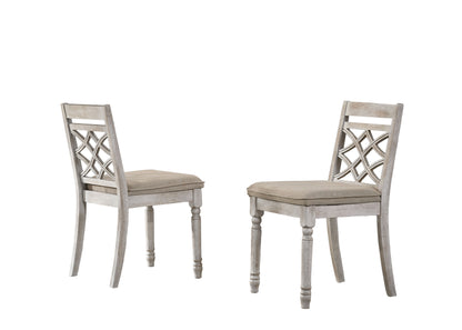 Havanna - Wide Contemporary Fabric Chair With Cushion (Set of 2) - Off White