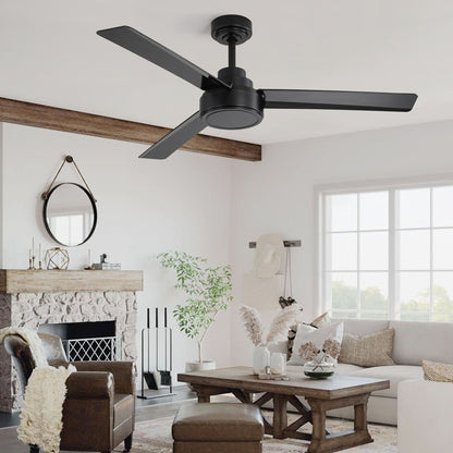 Ceiling Fan Without Light, 3 Blades Farmhouse Ceiling Fan With Remote Control 6-Speed Reversible Dc Motor For Living Room, Bedroom, Kitche