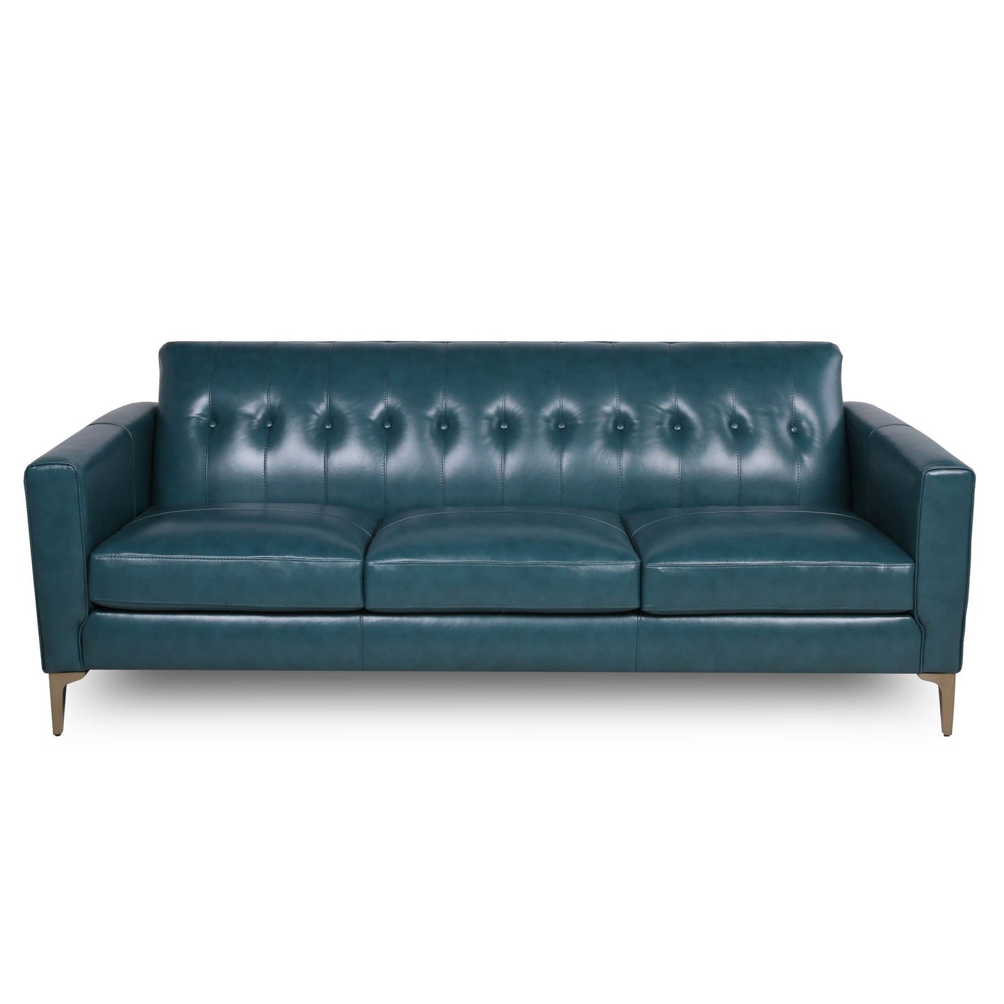 Mid-Century Tufted Leather Sofa