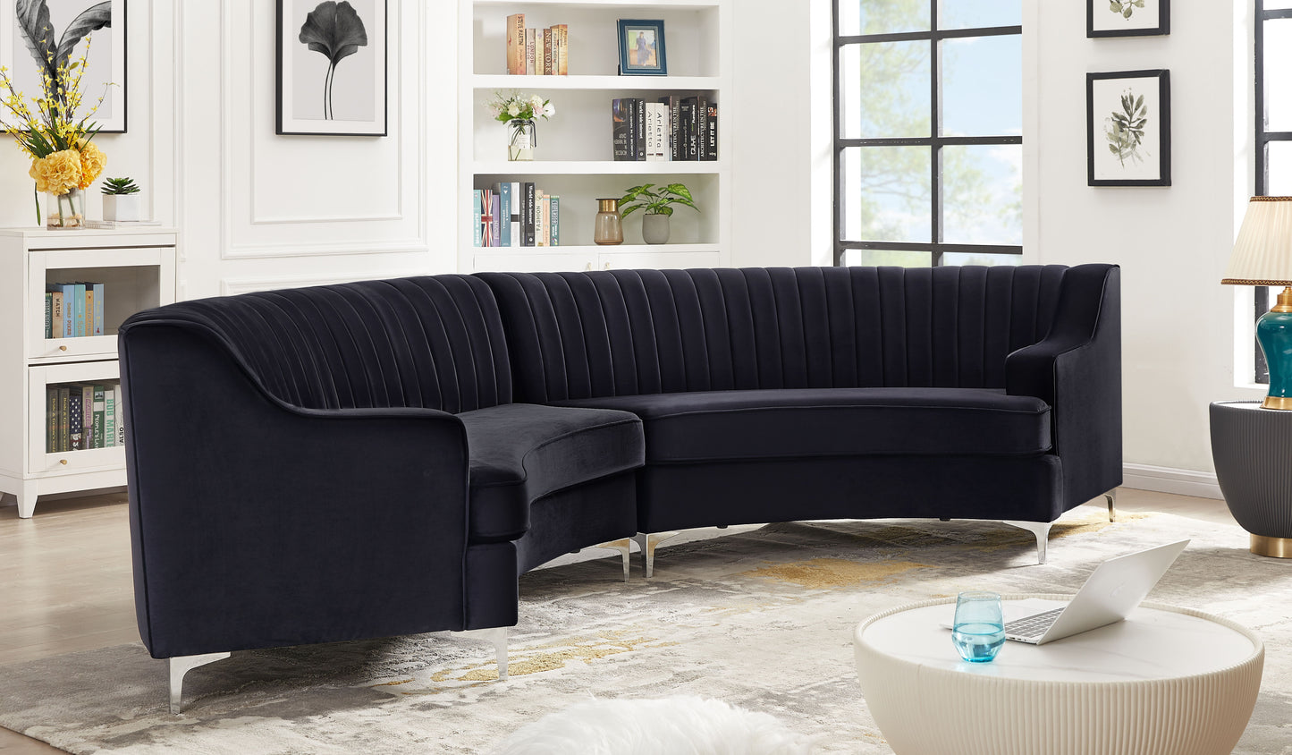 Velvet Curved Sofa