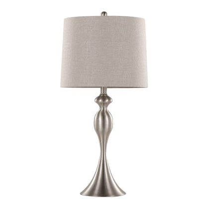 Ashland - Contemporary Table Lamp (Set of 2) - Nickel / Light Gray